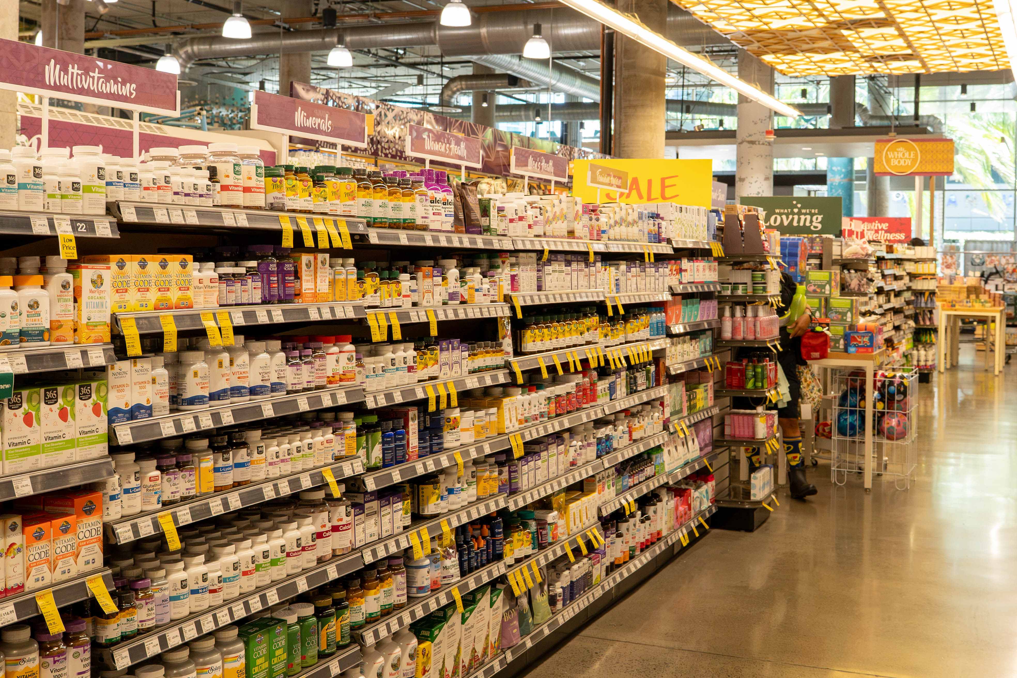 Whole Foods Market  のサプリメント売り場